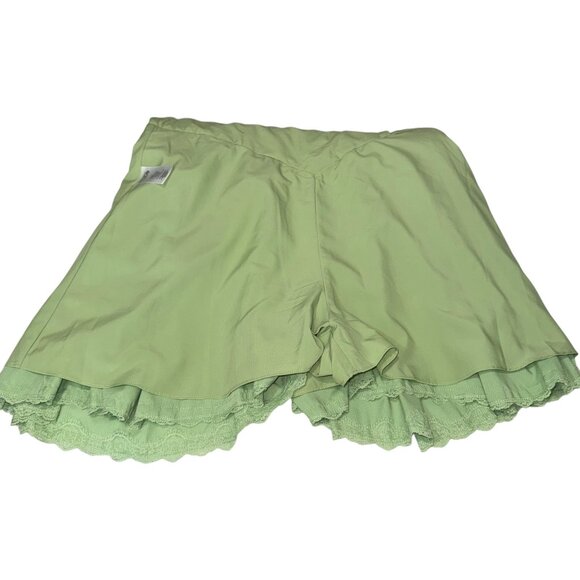 Mare Ware by Anthropologie Green Ruffle Lace Romper Off Shoulder Size M NWT - Picture 4 of 11